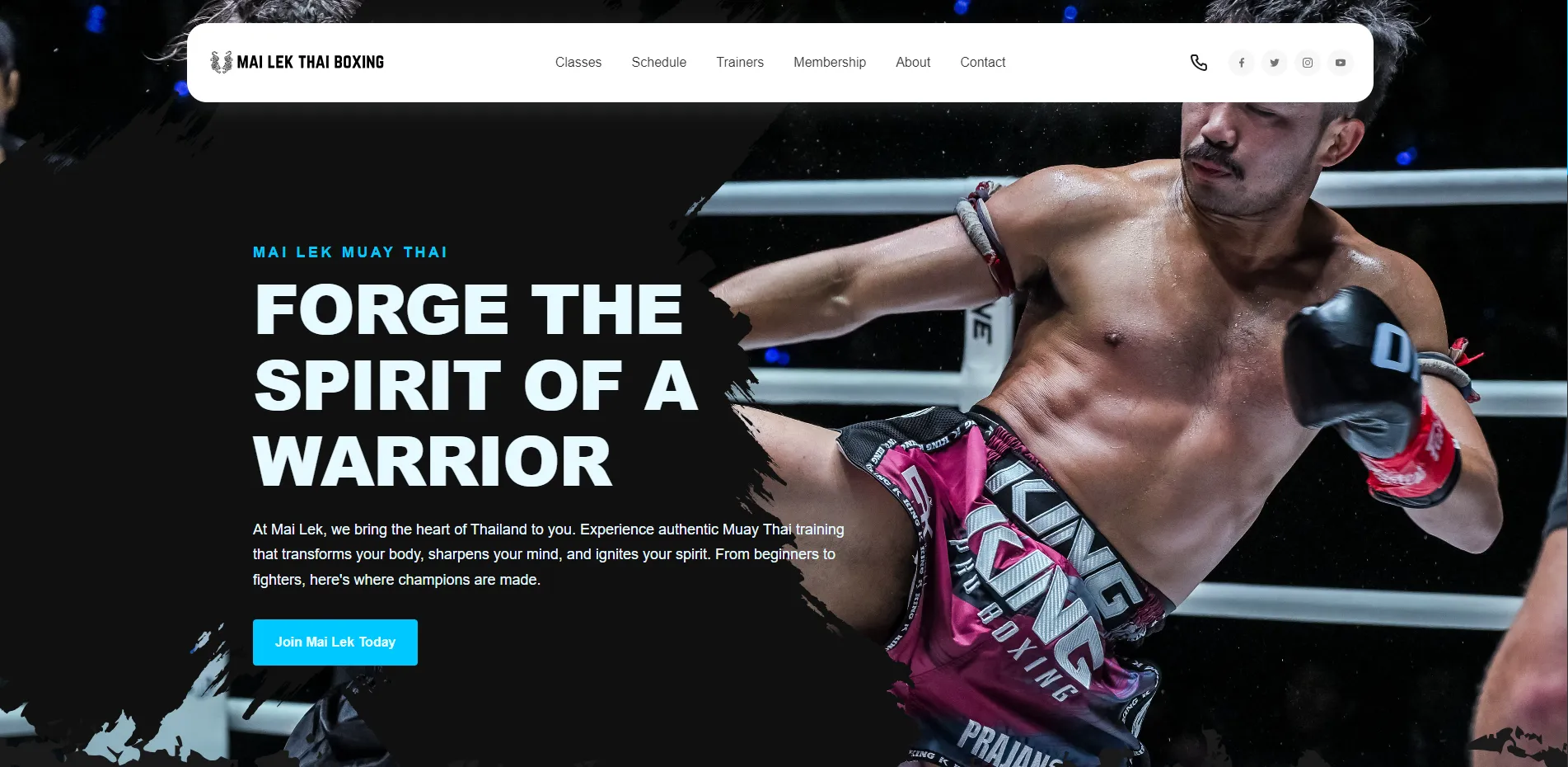 Mai Lek Thai Boxing Gym Website